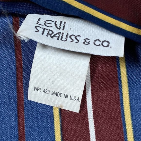 Vintage Levi Strauss Blouse Women's Sz L Multicolor Striped Button Up 90s - Picture 6 of 6